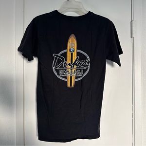 Hanes Duke’s Kauai black T-shirt with surf board graphic